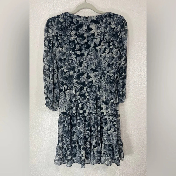 Cinq à Sept NWOT 'Harlie' Floral-Print Tiered Mini-Dress in Slate Multi Women 0 - Picture 11 of 15